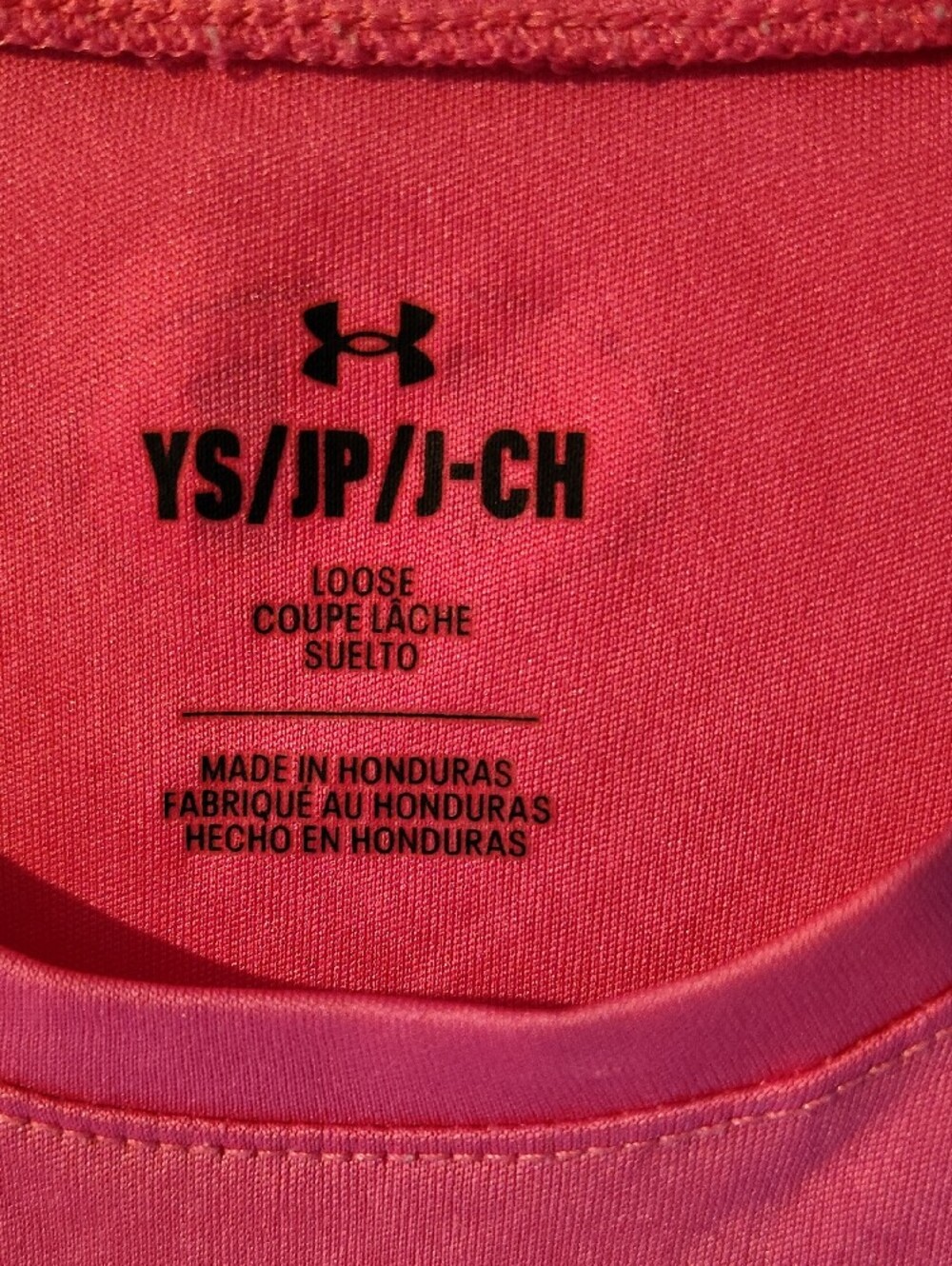 Under Armour Size (YS) Youth Small Pink Short Sleeve Graphic Active T Shirt - Picture 3 of 7